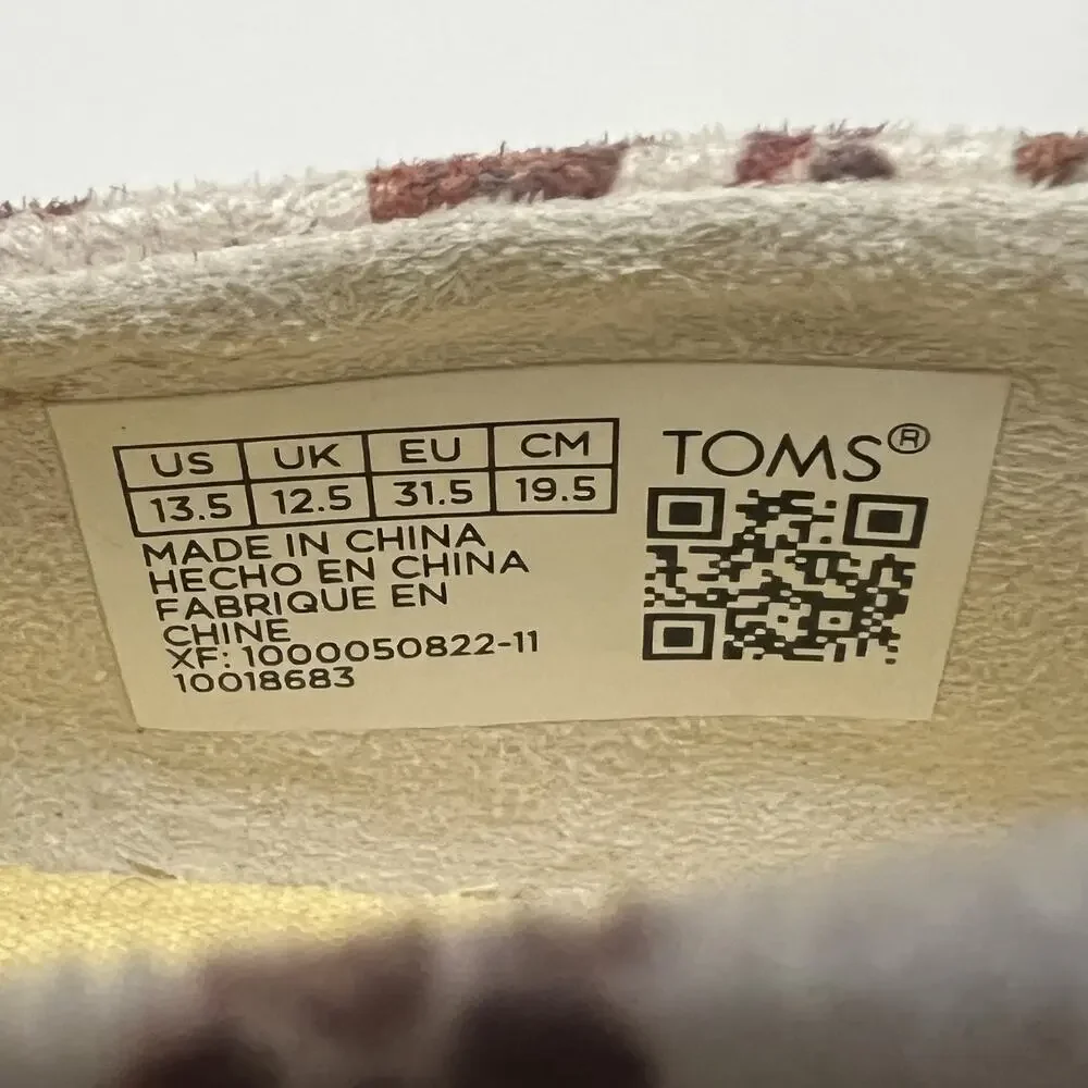 Toms Classics Canvas Slip On Alpargata Flat Shoes Pound Puppy Puppies Youth 13.5